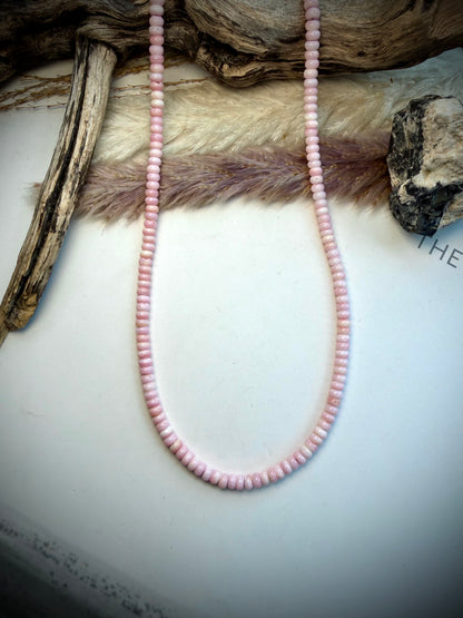 17" Pink Conch Rondelle Necklace
