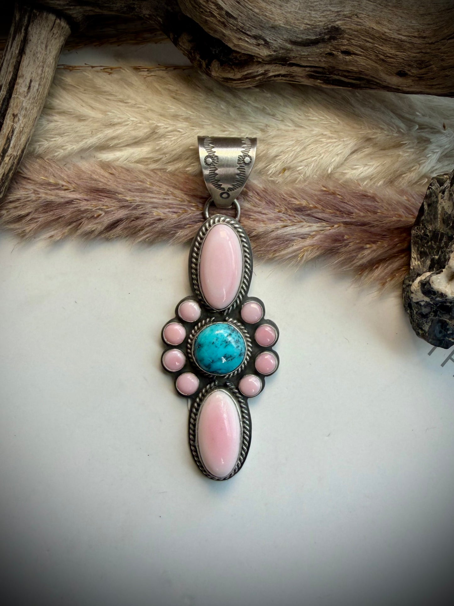 Pink Conch & Ithica Peak Pendant