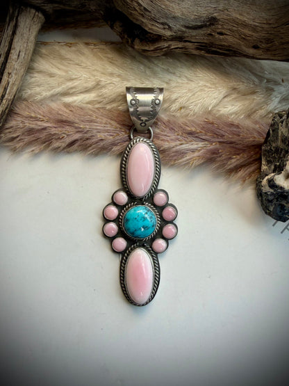 Pink Conch & Ithica Peak Pendant