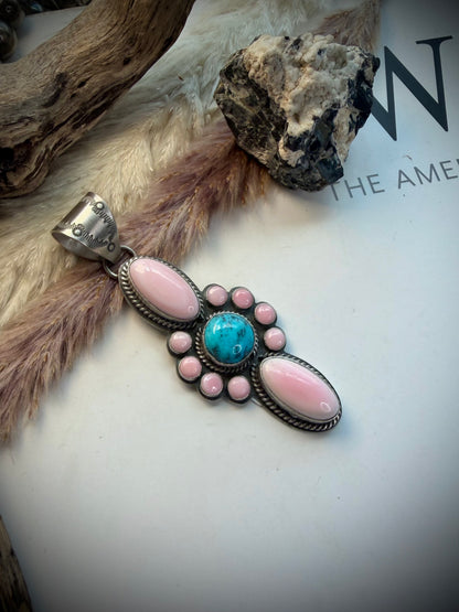Pink Conch & Ithica Peak Pendant