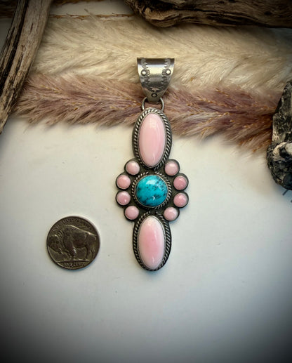 Pink Conch & Ithica Peak Pendant