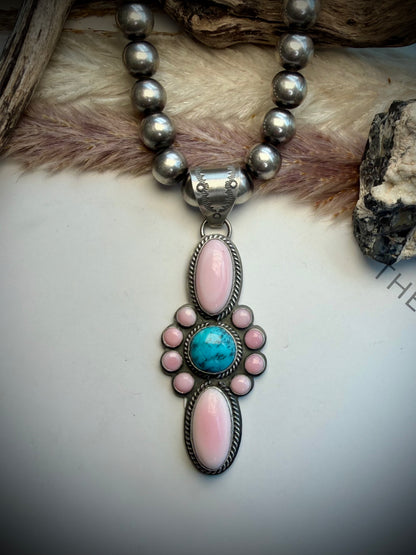Pink Conch & Ithica Peak Pendant