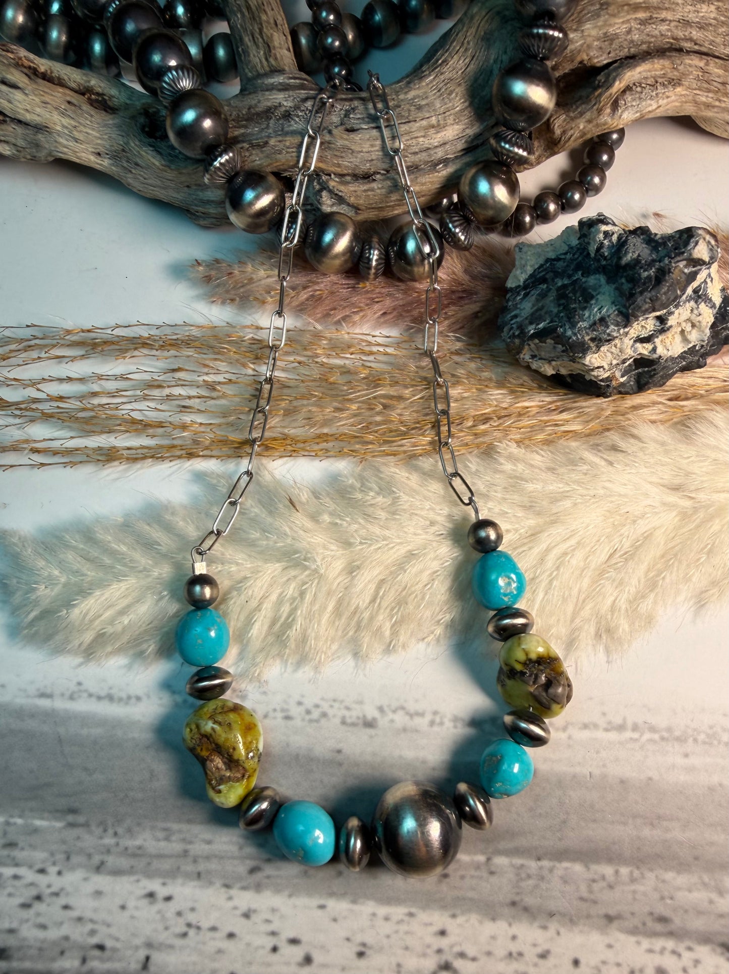 Mego's Favorite Palomino & Turquoise Necklace #1