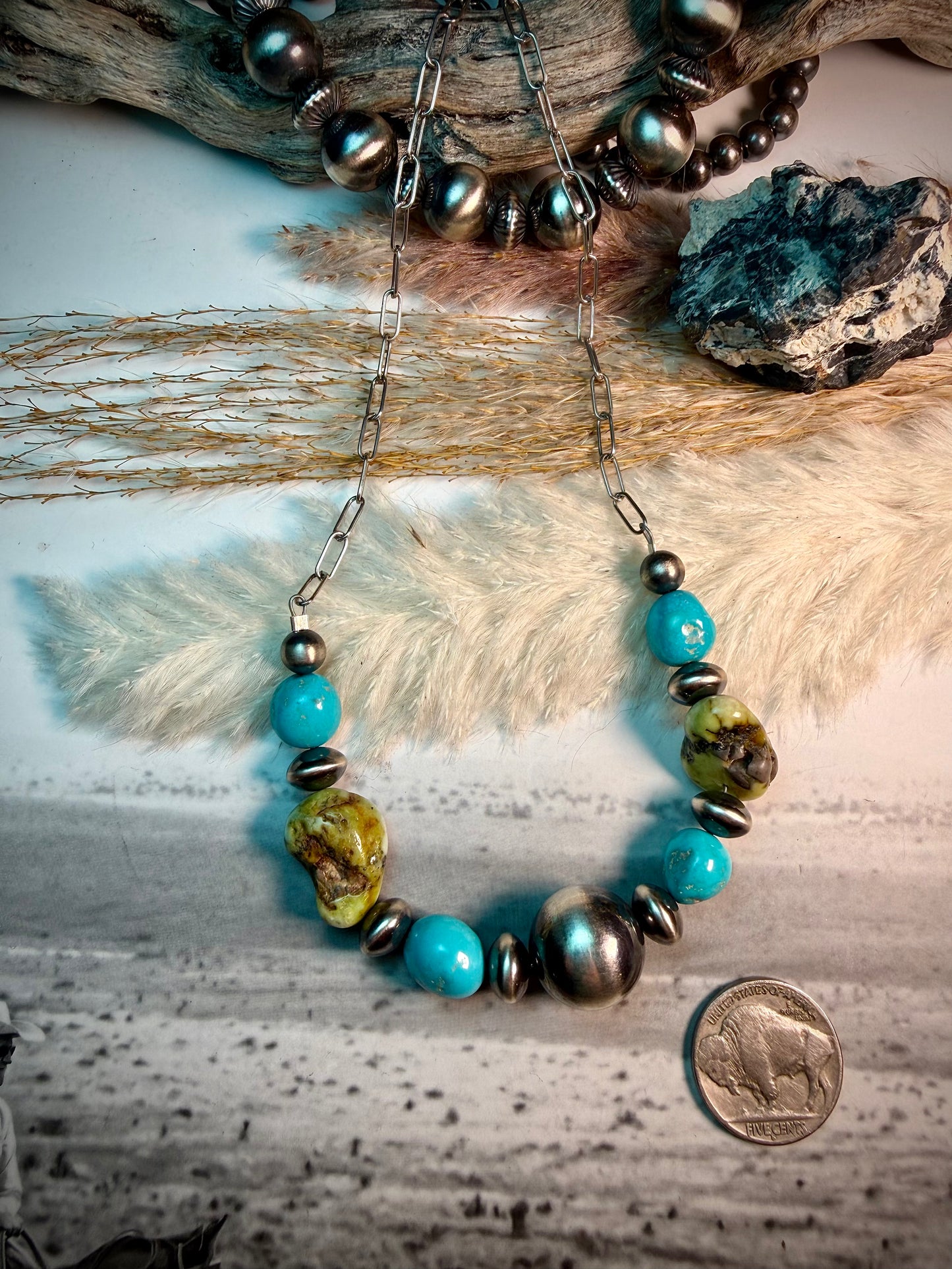 Mego's Favorite Palomino & Turquoise Necklace #1