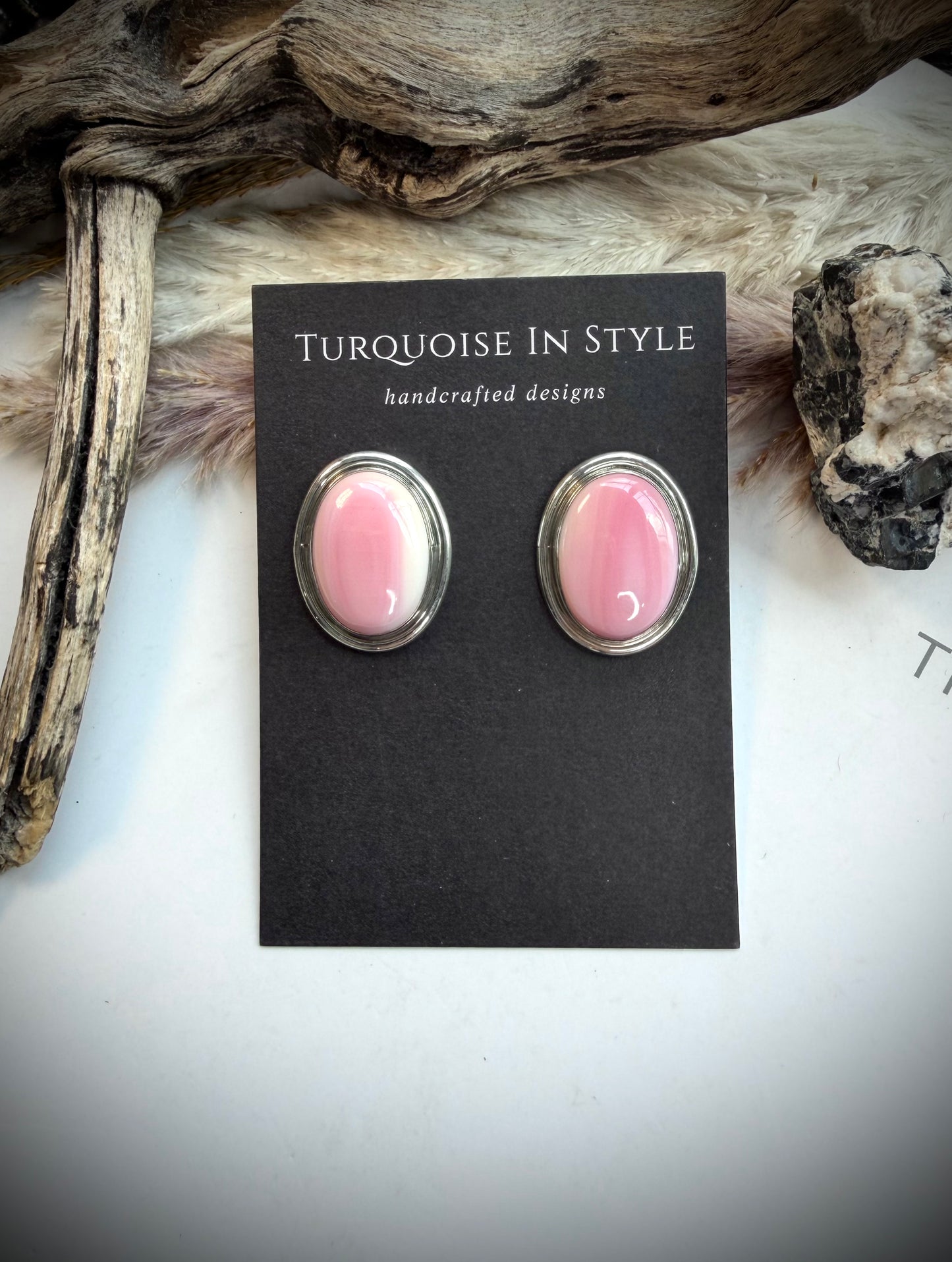 Pink Conch Earrings