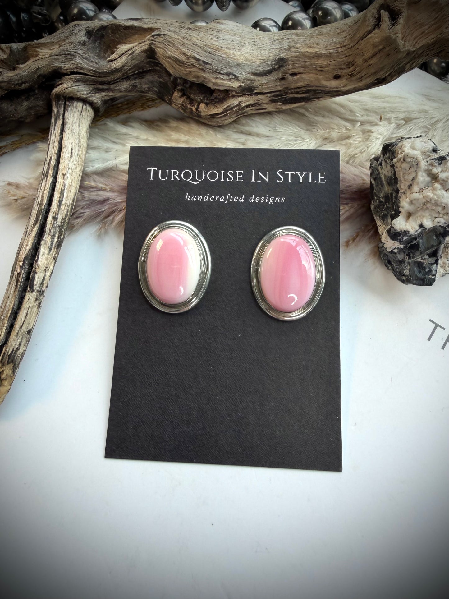 Pink Conch Earrings