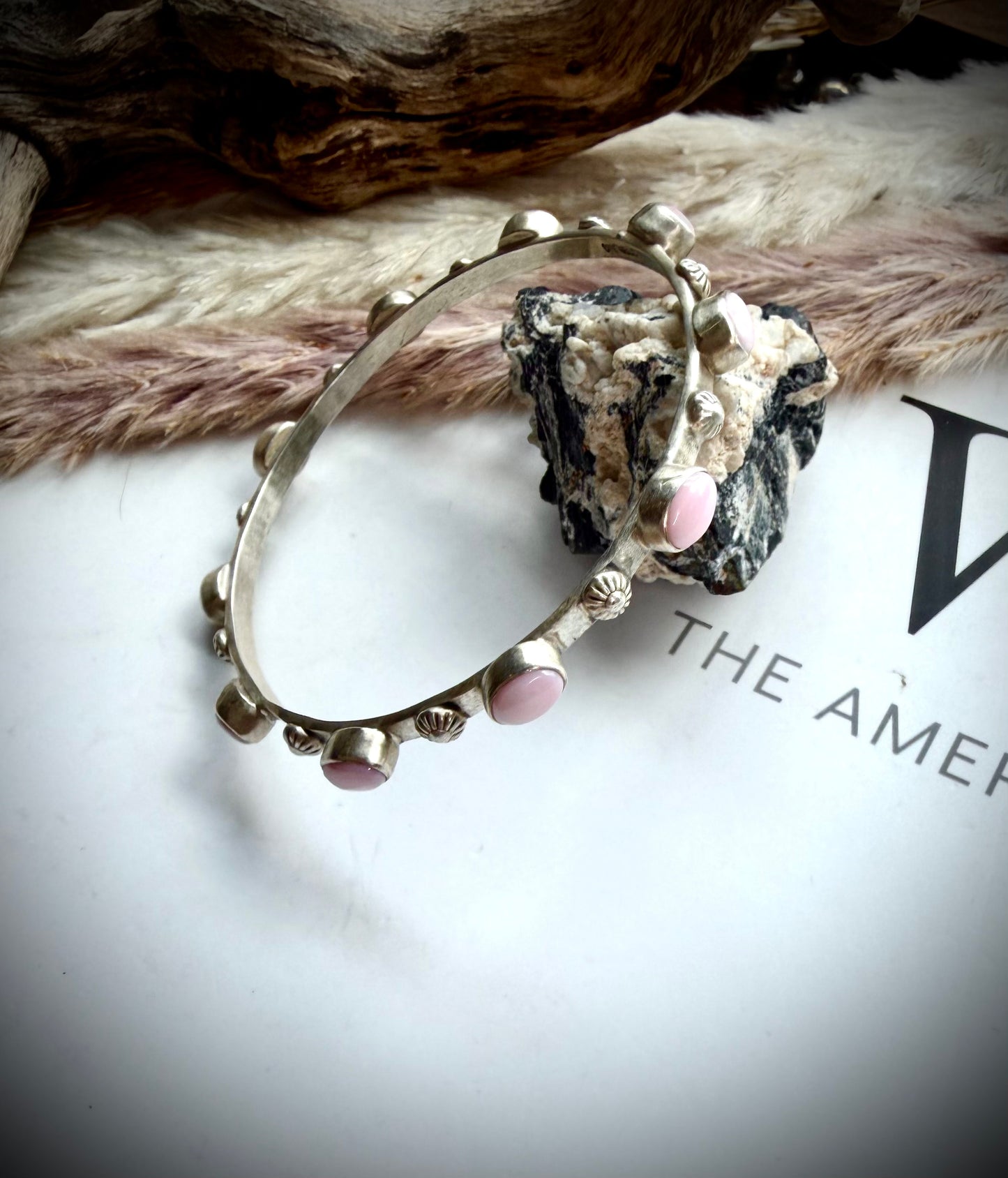 Pink Conch Bangle Bracelet