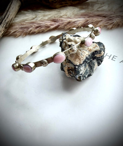 Pink Conch Bangle Bracelet
