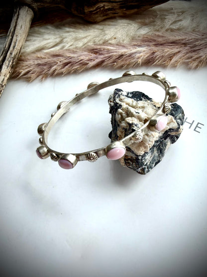 Pink Conch Bangle Bracelet