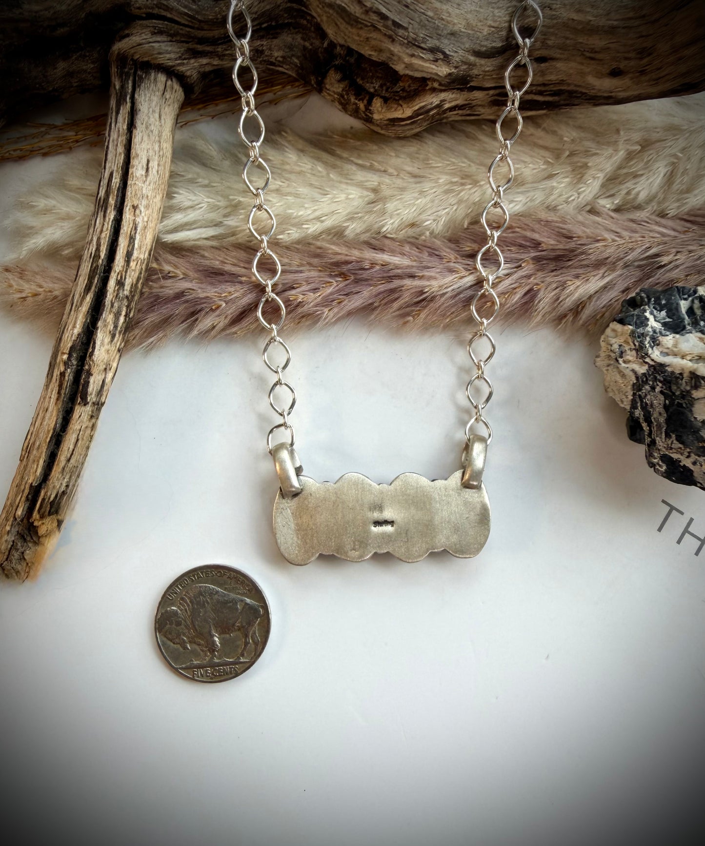 Pink Conch Bar Necklace