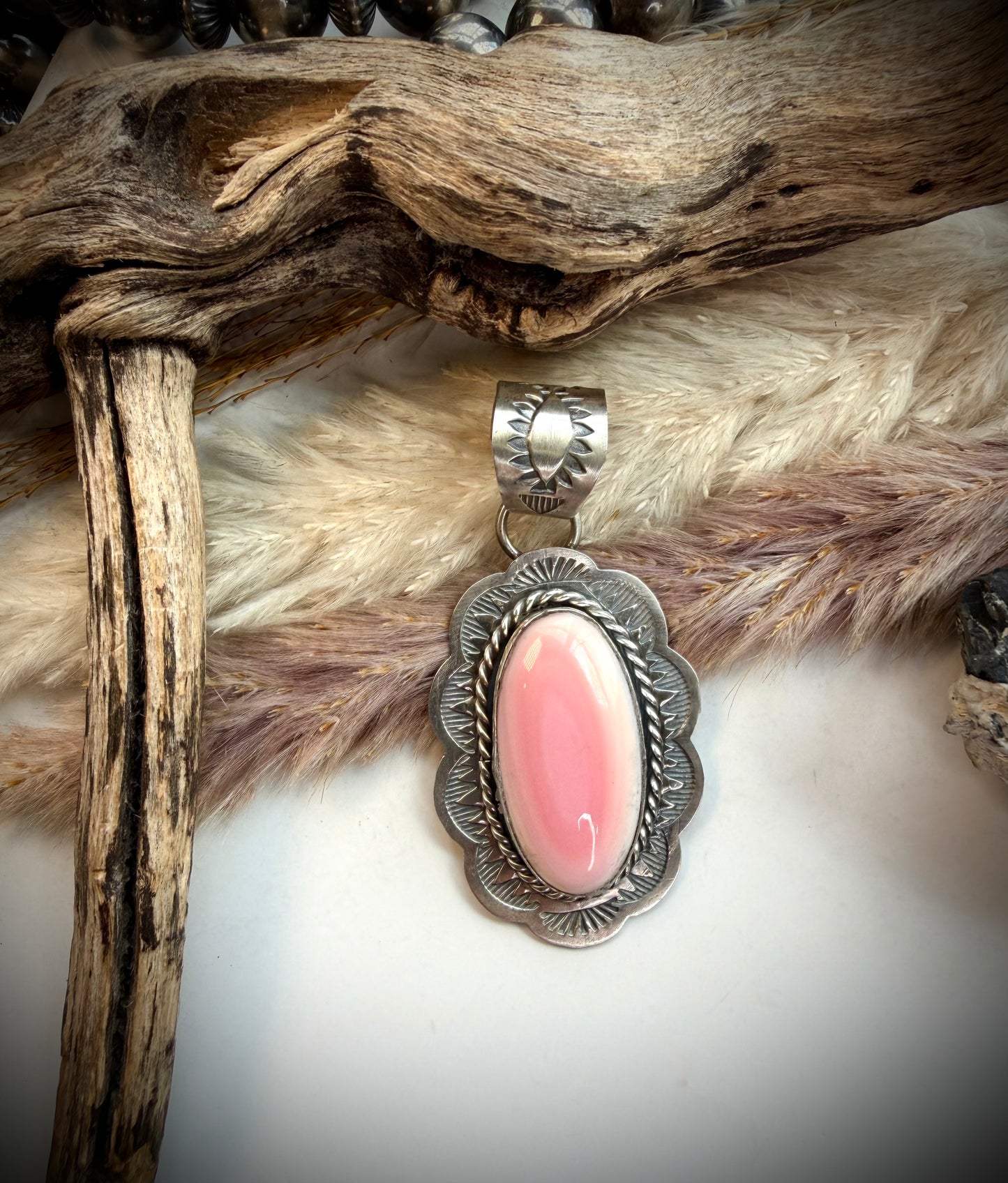 H Joe Pink Conch Pendant