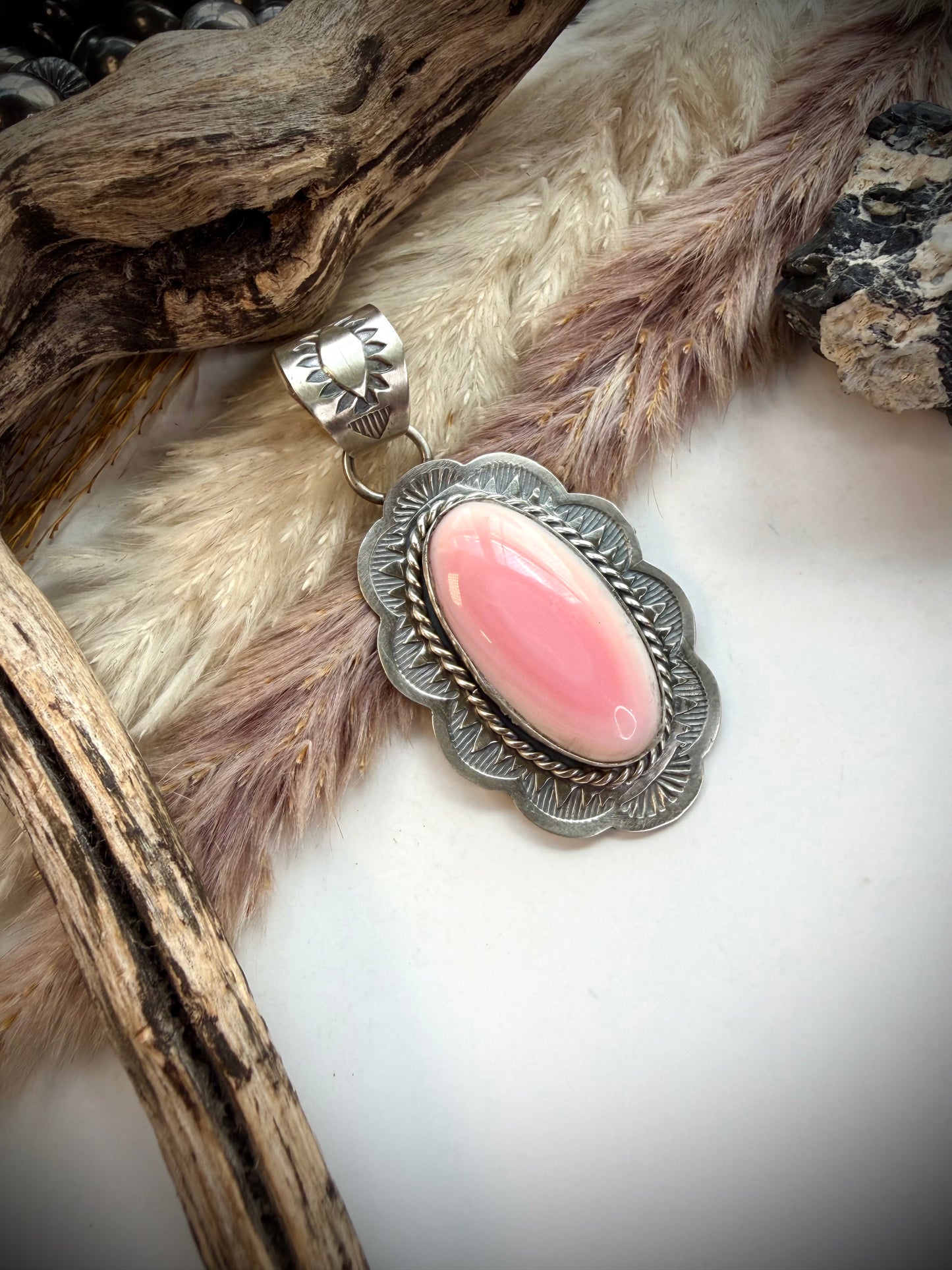 H Joe Pink Conch Pendant