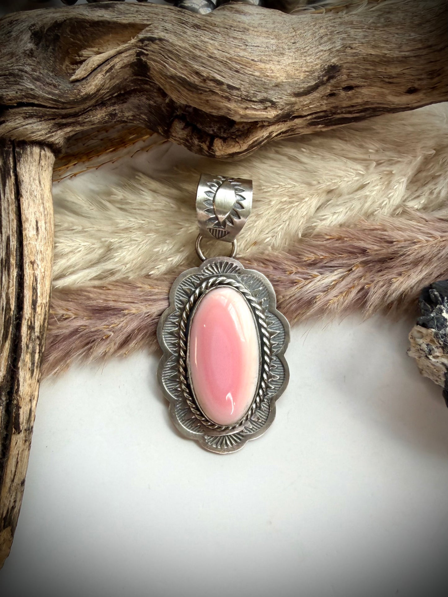 H Joe Pink Conch Pendant