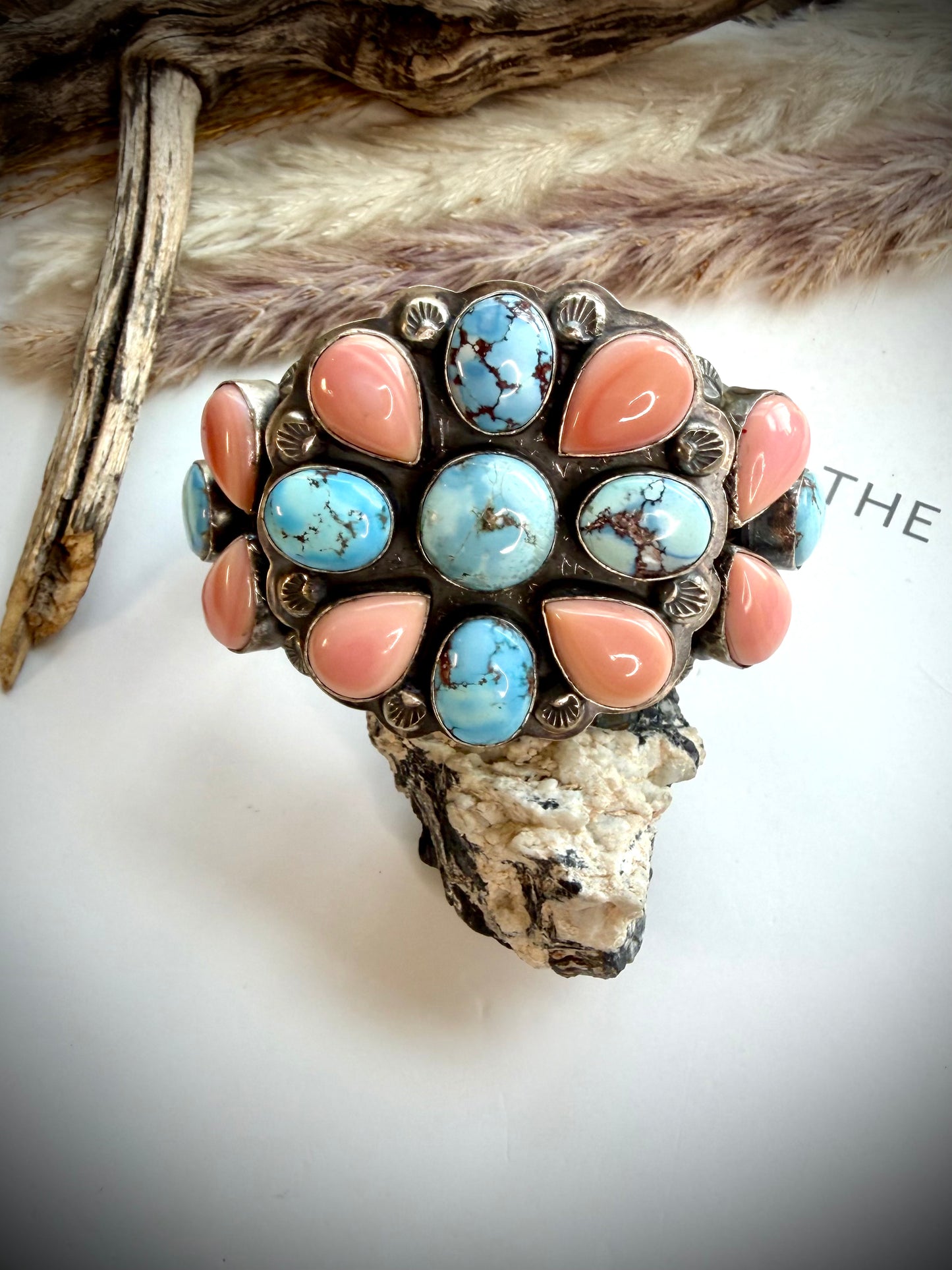 Gabby Pink Conch & Golden Hills Cuff