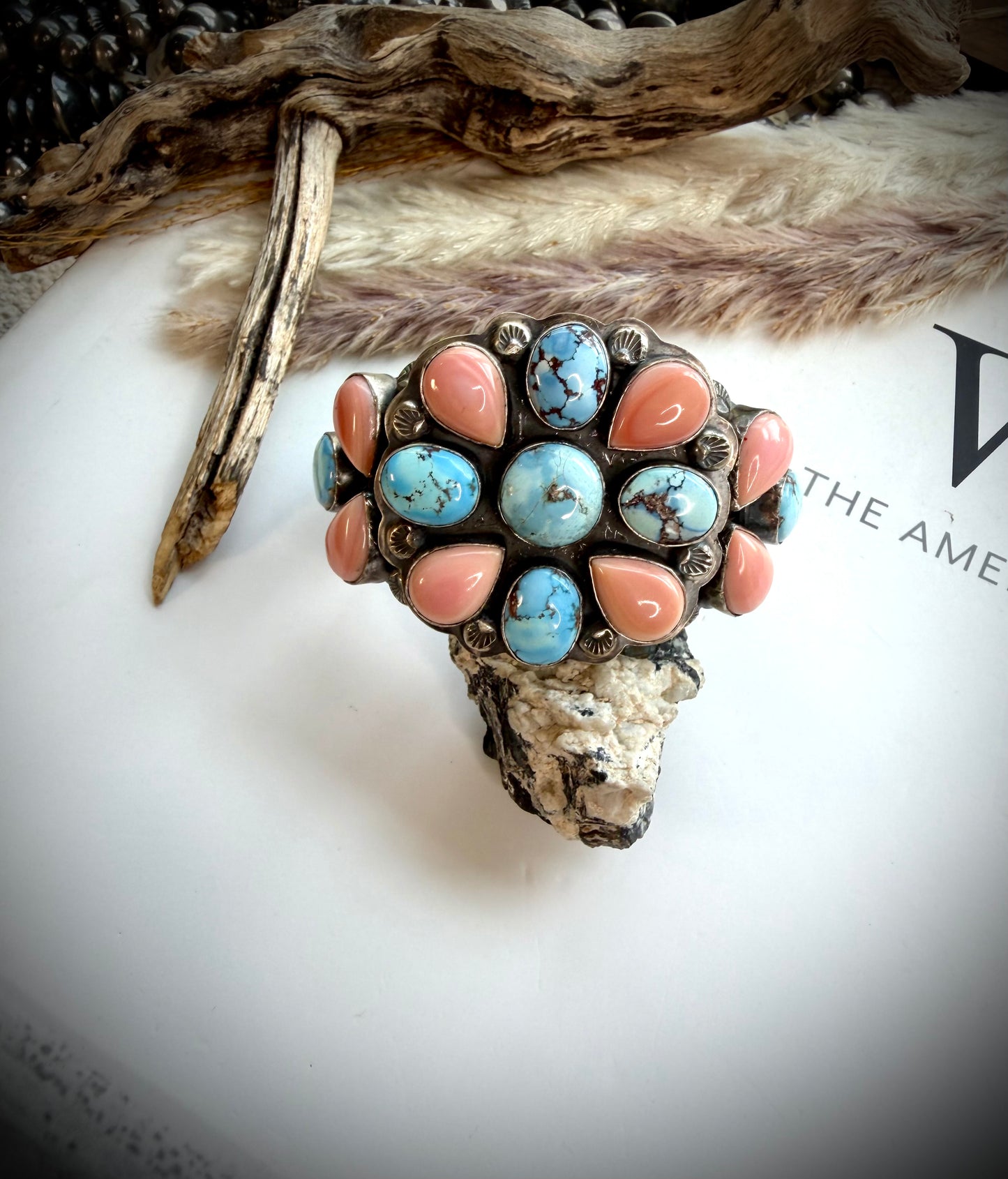 Gabby Pink Conch & Golden Hills Cuff