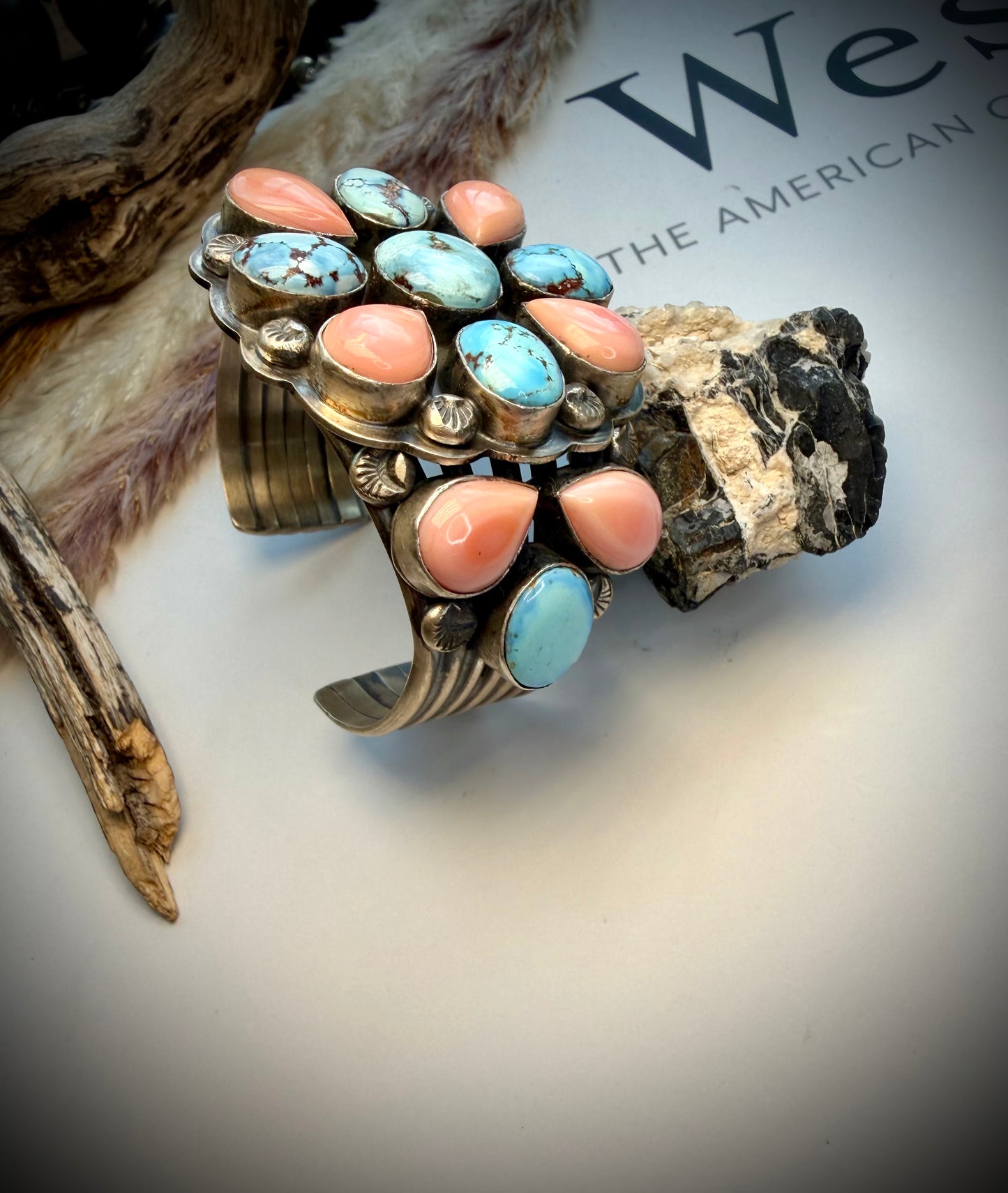 Gabby Pink Conch & Golden Hills Cuff