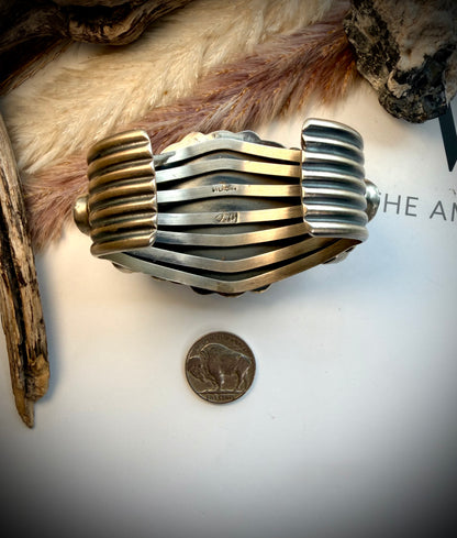 Gabby Pink Conch & Golden Hills Cuff