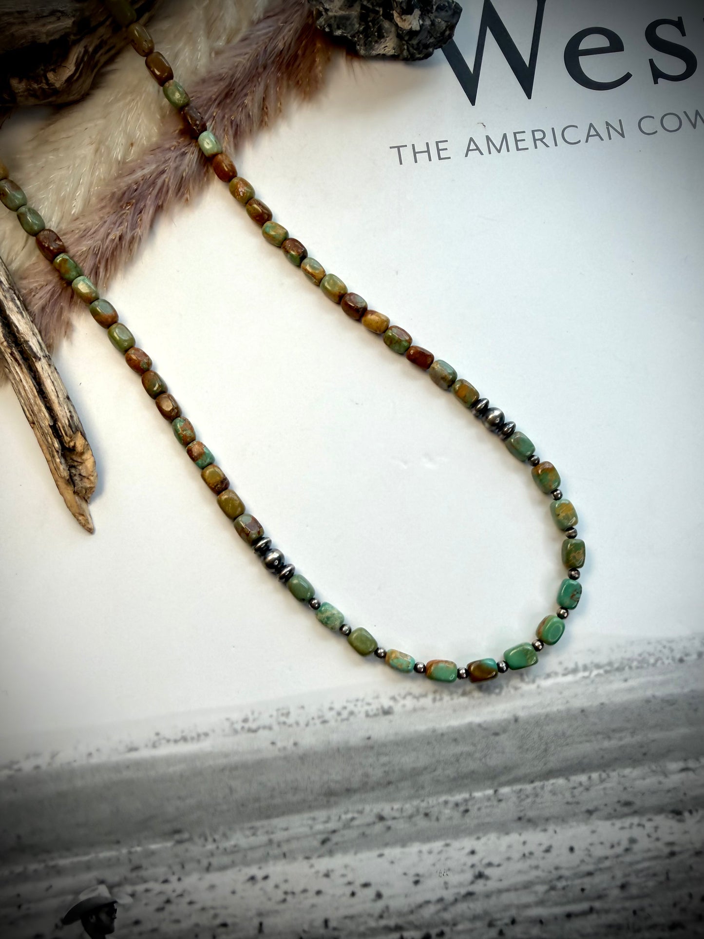 20" Ombre Moody Turquoise Necklace