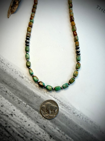20" Ombre Moody Turquoise Necklace
