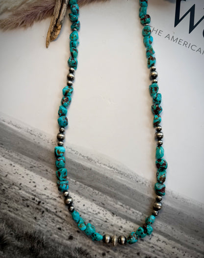 Charlene Little Cloud Mountain Turquoise Beaded Necklace