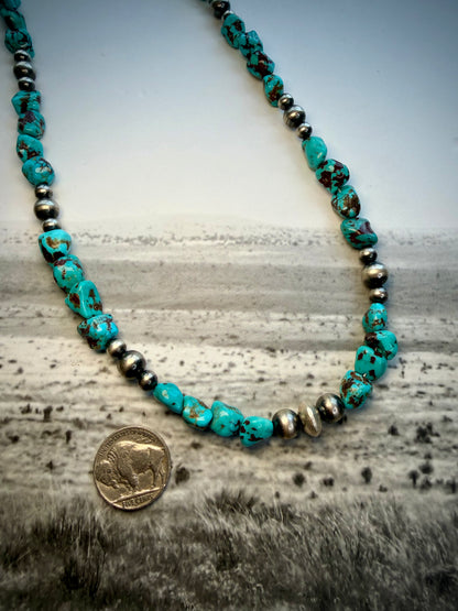 Charlene Little Cloud Mountain Turquoise Beaded Necklace