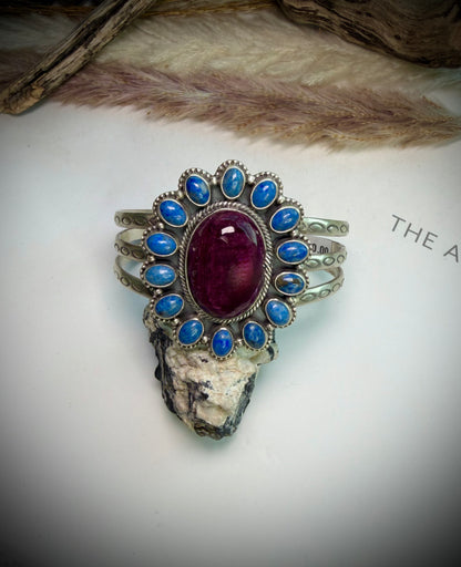 Purple Spiny & Lapis Cuff