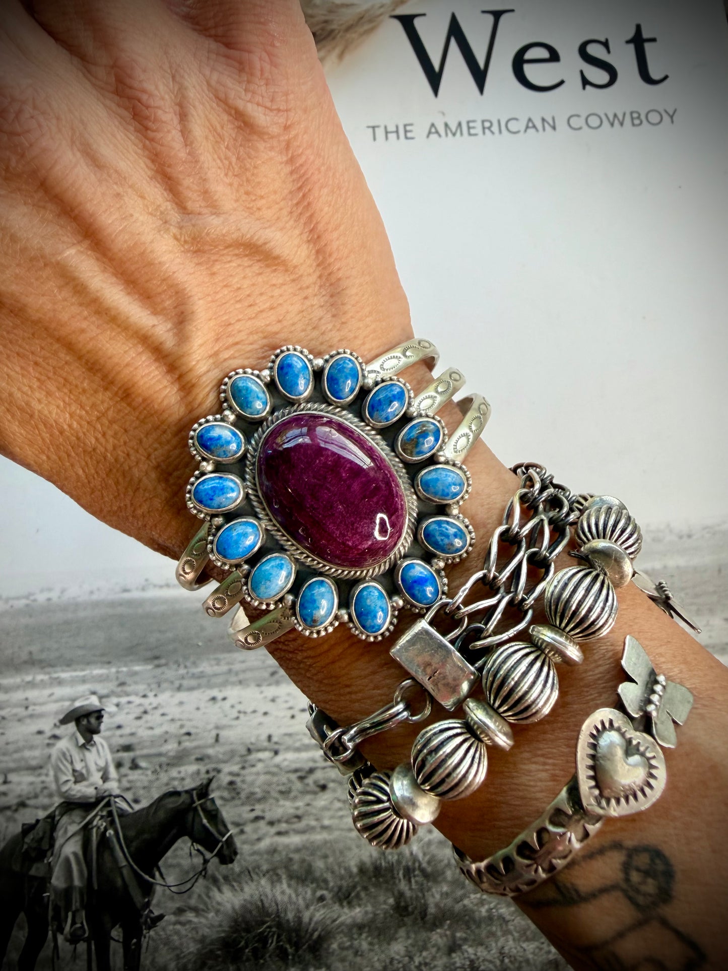 Purple Spiny & Lapis Cuff