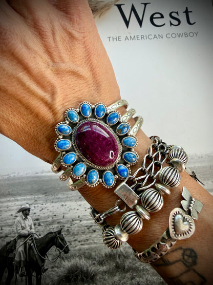 Purple Spiny & Lapis Cuff