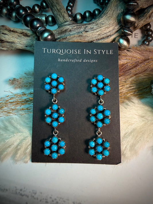 Flower Cluster Dangle Earrings