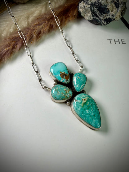 Ella Peter Four Stone Whitewater Turquoise Bar Necklace