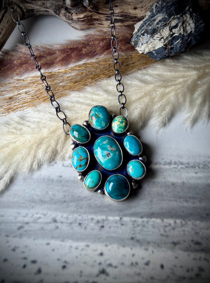 Ella Peter Fox Turquoise Cluster Pendant Necklace