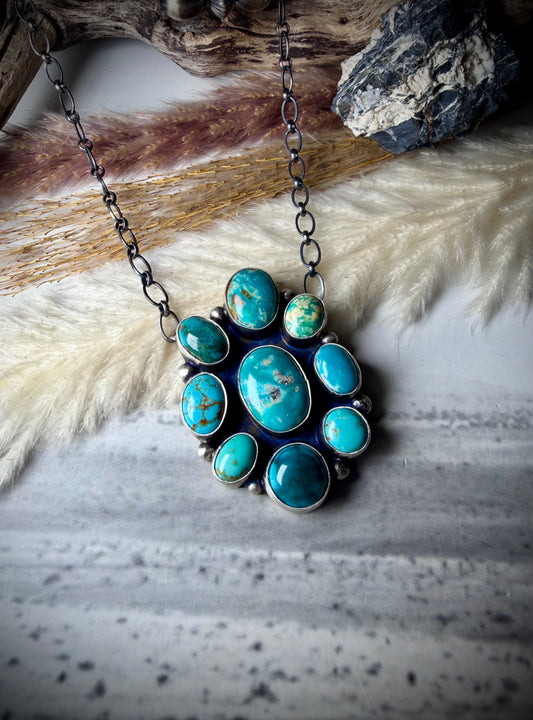 Ella Peter Fox Turquoise Cluster Pendant Necklace