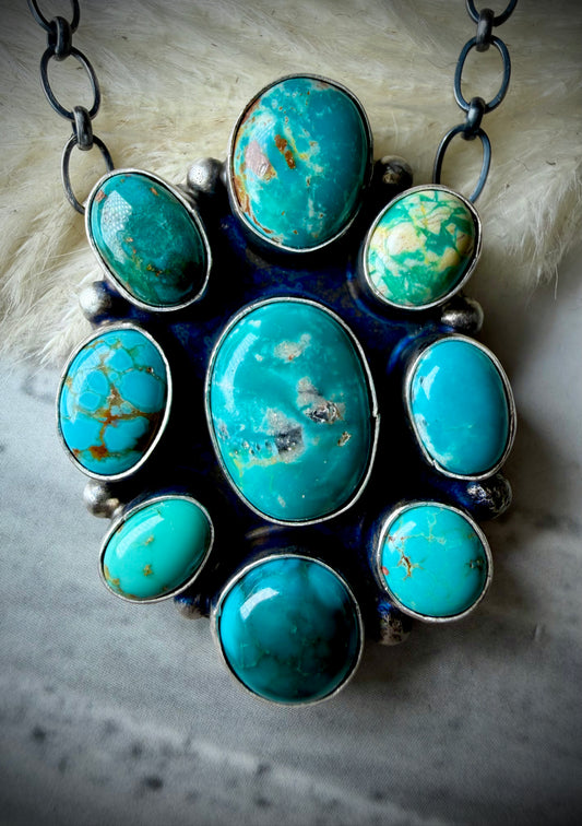 Ella Peter Fox Turquoise Cluster Pendant Necklace