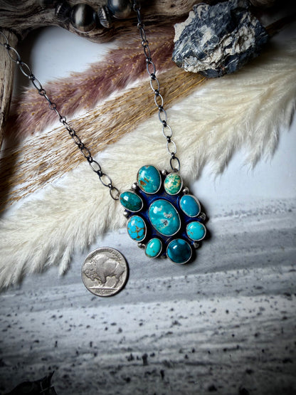 Ella Peter Fox Turquoise Cluster Pendant Necklace