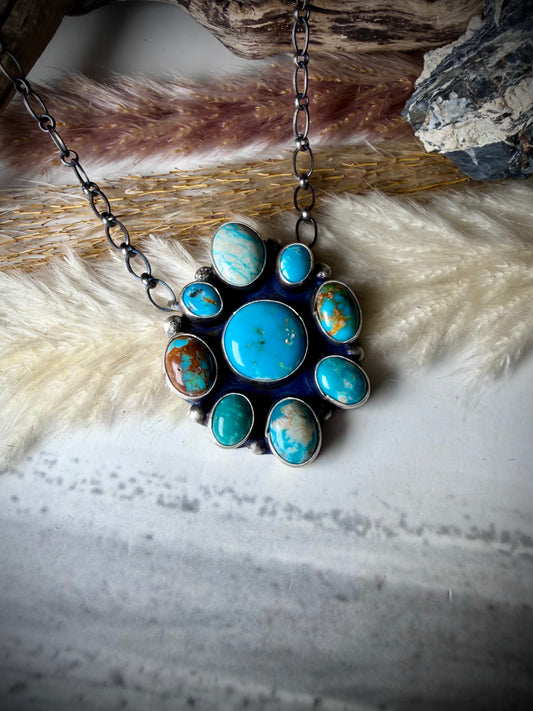 Fox Turquoise Cluster Necklace by Ella Peter