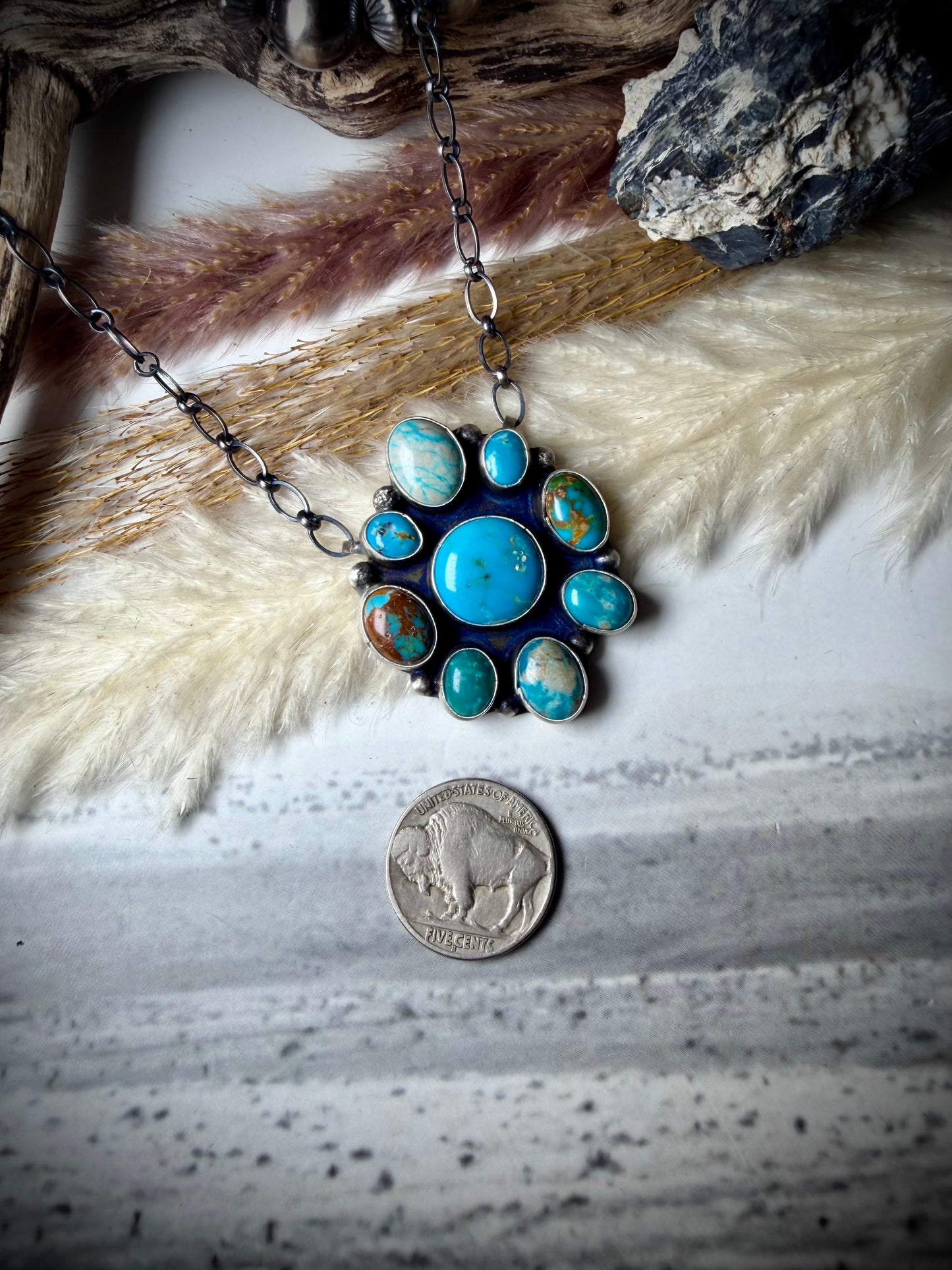 Fox Turquoise Cluster Necklace by Ella Peter