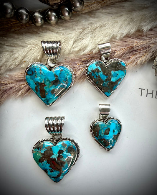 Ithica Peak Turquoise Heart Pendants