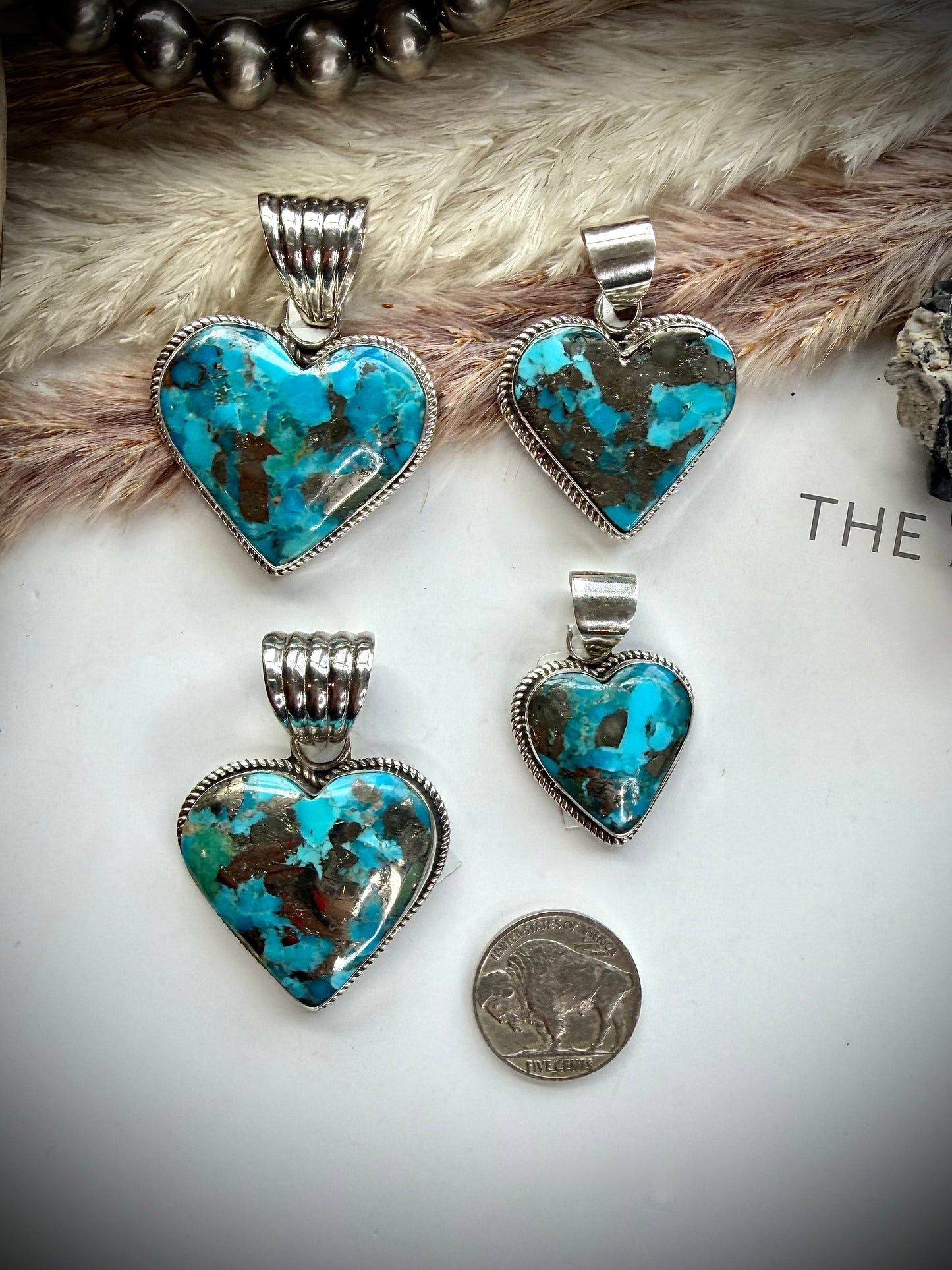 Ithica Peak Turquoise Heart Pendants
