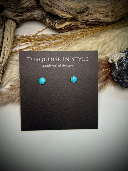 6mm Turquoise Stud Earrings