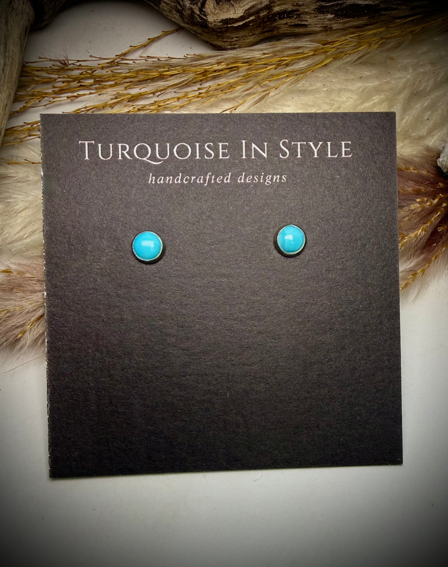 6mm Turquoise Stud Earrings