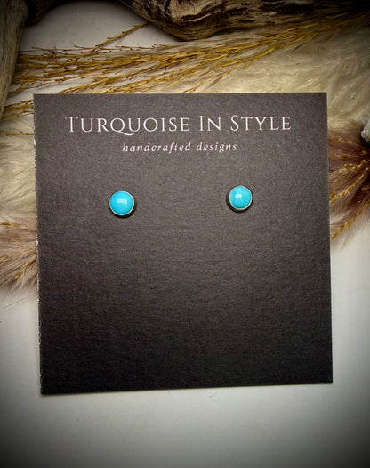 6mm Turquoise Stud Earrings