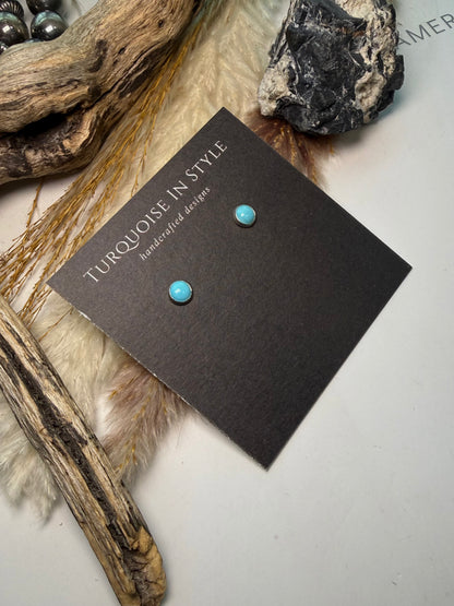 6mm Turquoise Stud Earrings