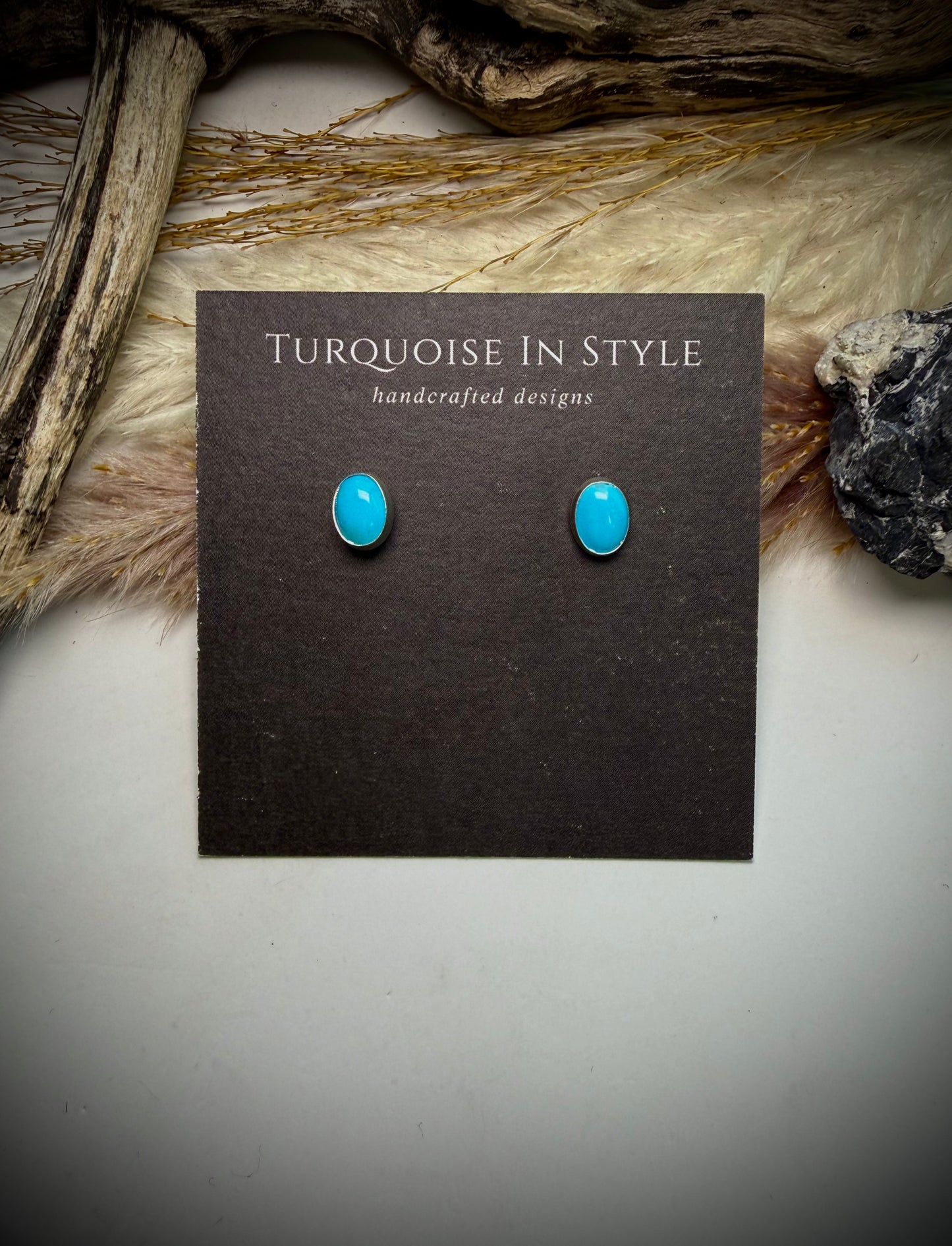 Oval Sleeping Beauty Studs