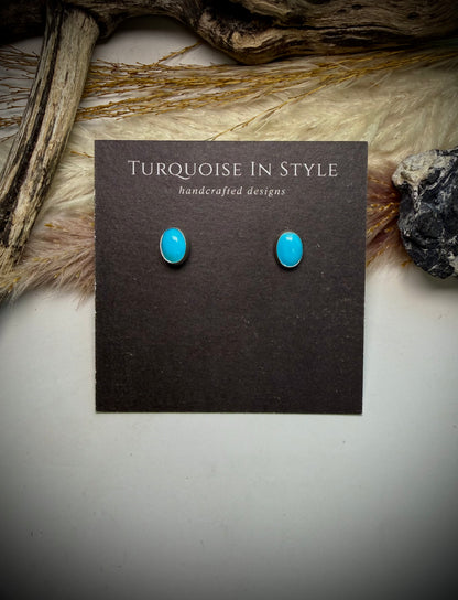 Oval Sleeping Beauty Studs