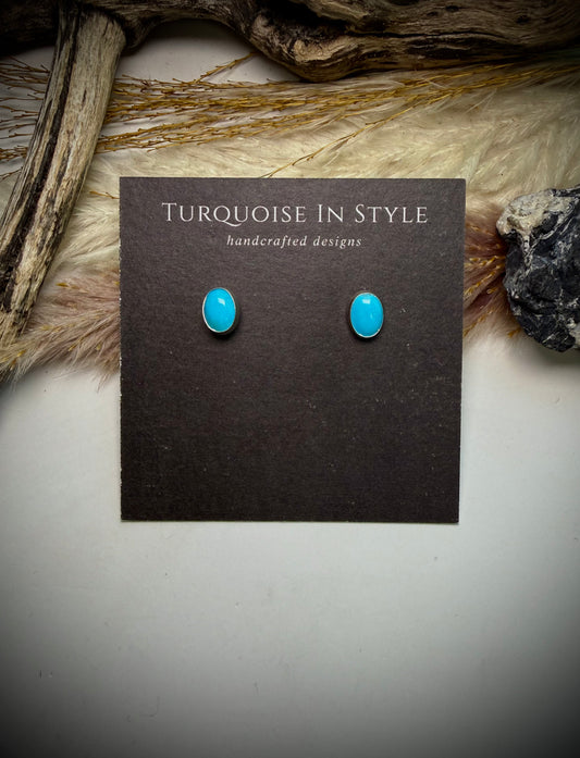 Oval Sleeping Beauty Studs