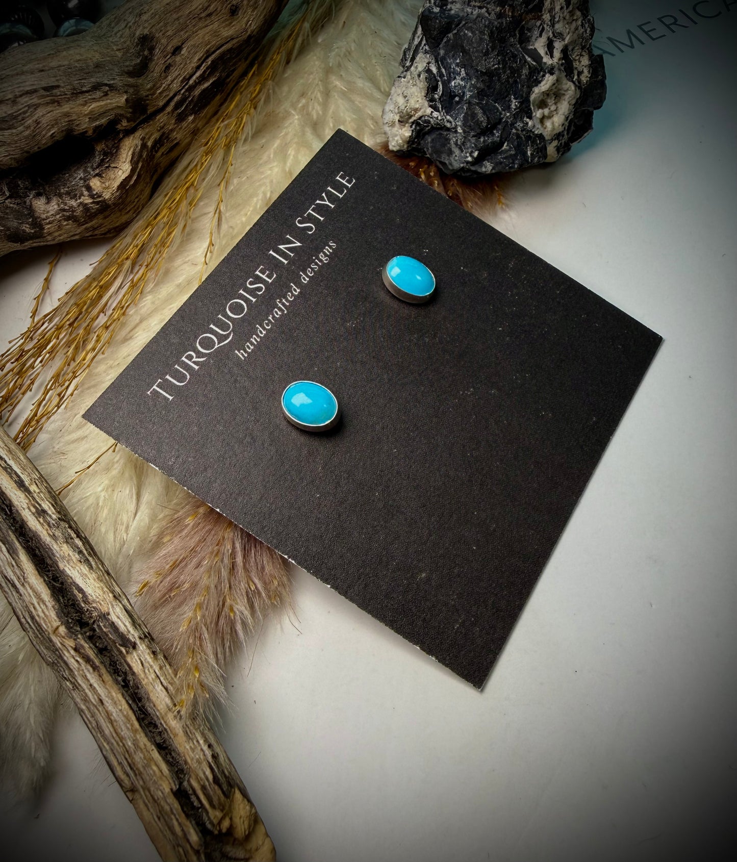 Oval Sleeping Beauty Studs