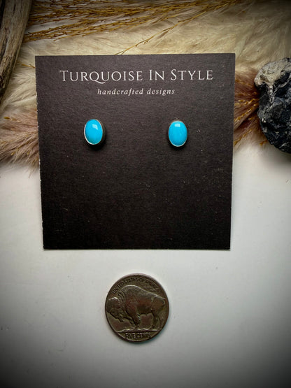 Oval Sleeping Beauty Studs