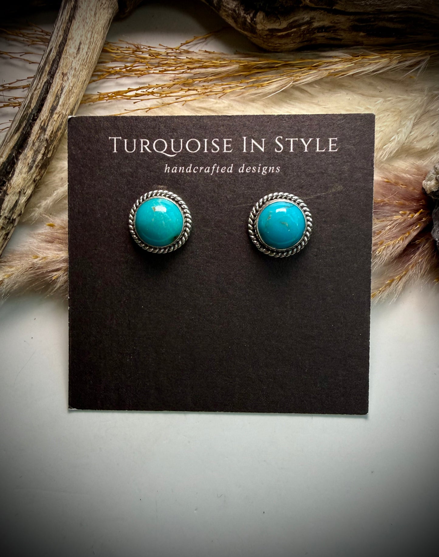 Round Turquoise Studs