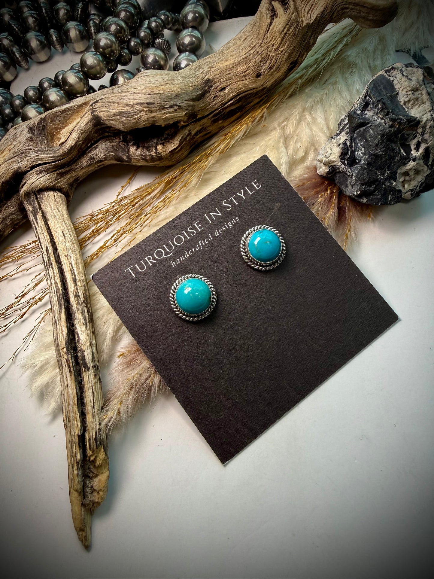Round Turquoise Studs
