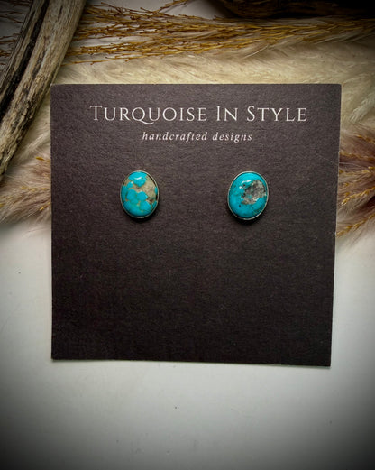 Nugget Kingman Turquoise Studs
